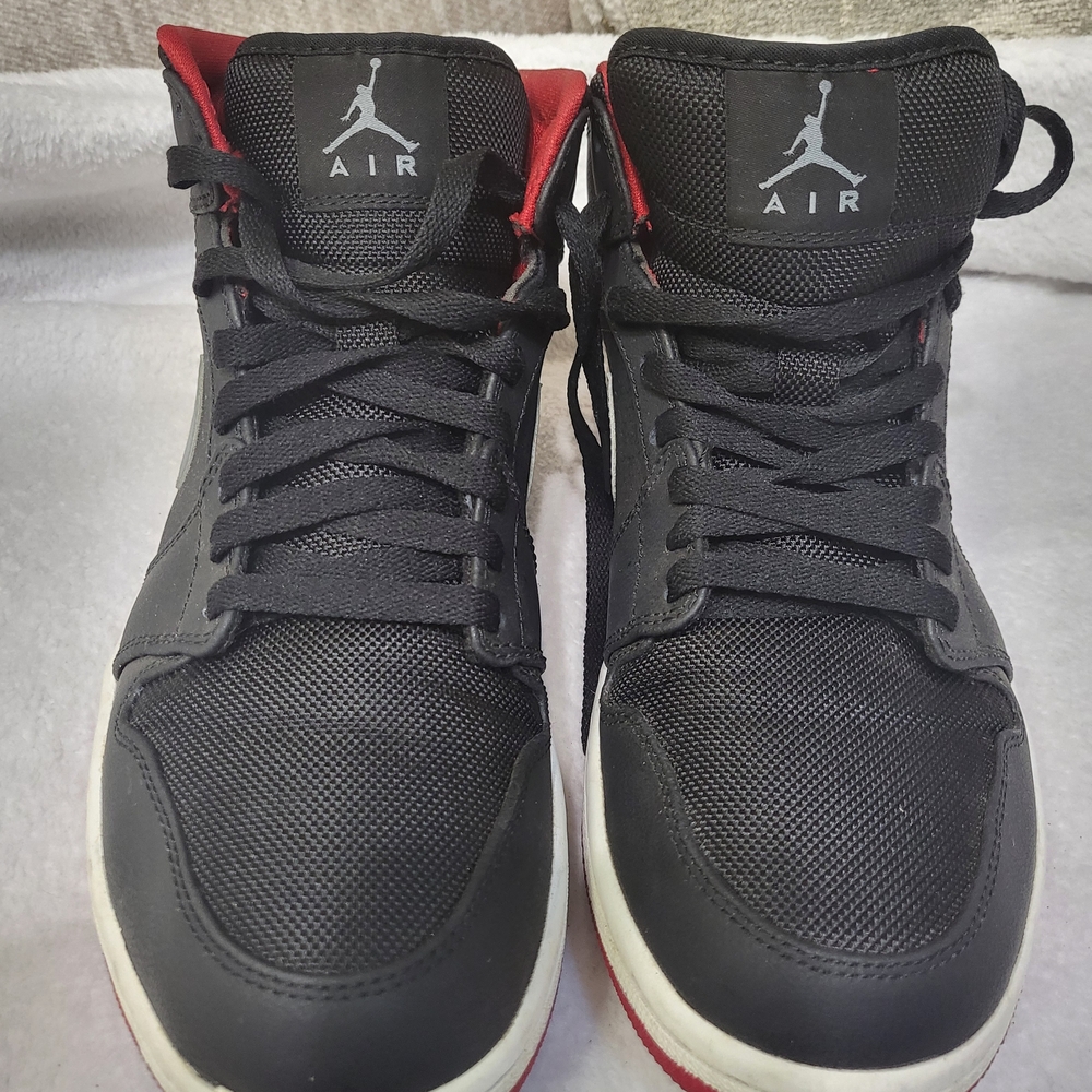 Jordan Black and Red High-Top Sneakers